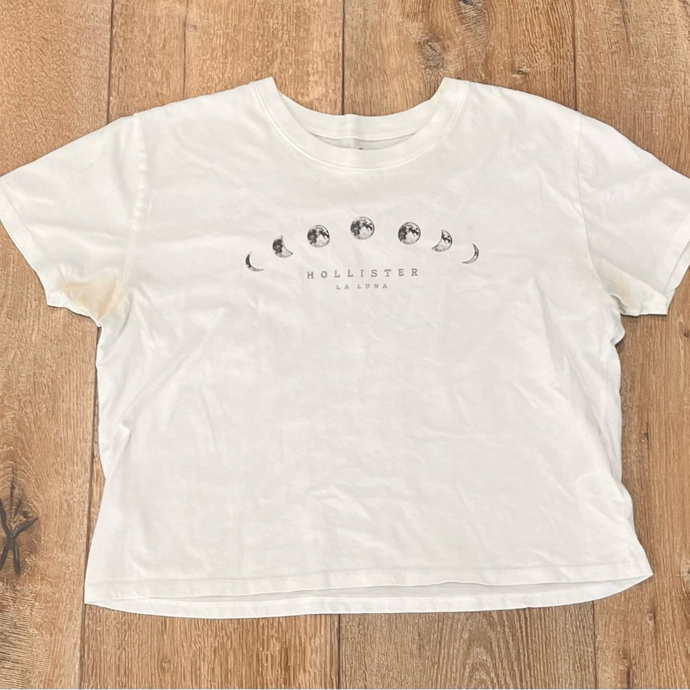 Hollister White Graphic Moon Phase Tee